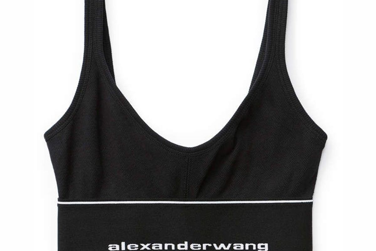 alexander wang logo elastic bra