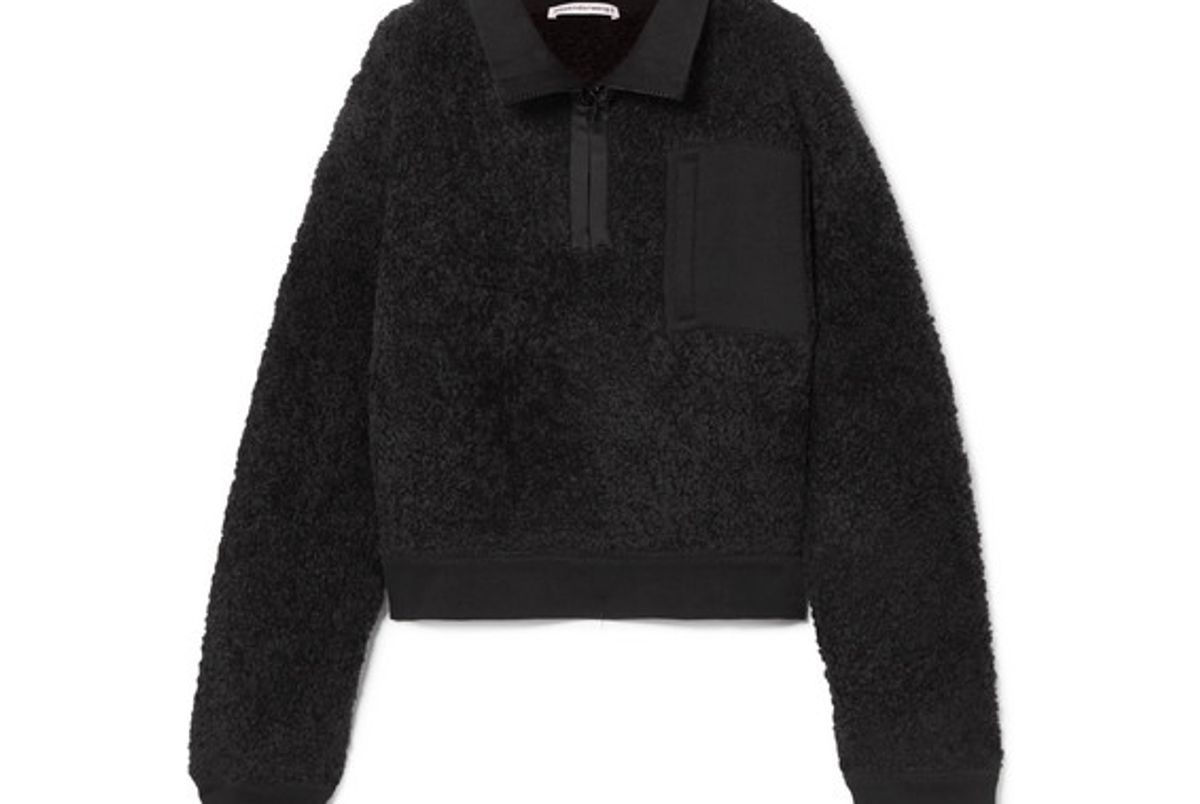alexander wang oversized wool blend fleece jacket