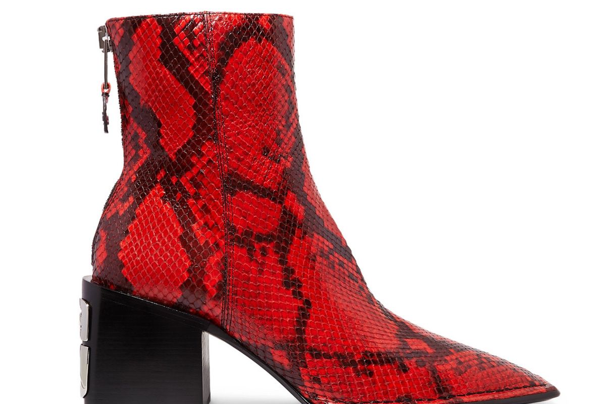 alexander wang parker snake effct leather ankle boots