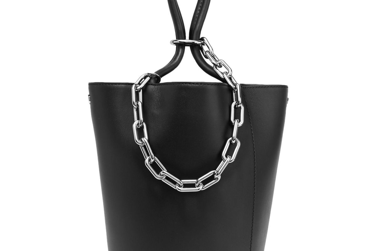 Roxy Chain-Embellished Leather Tote