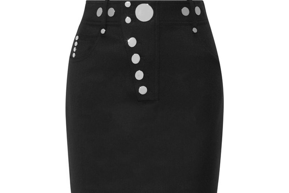 Studded Wool-blend Mini Skirt