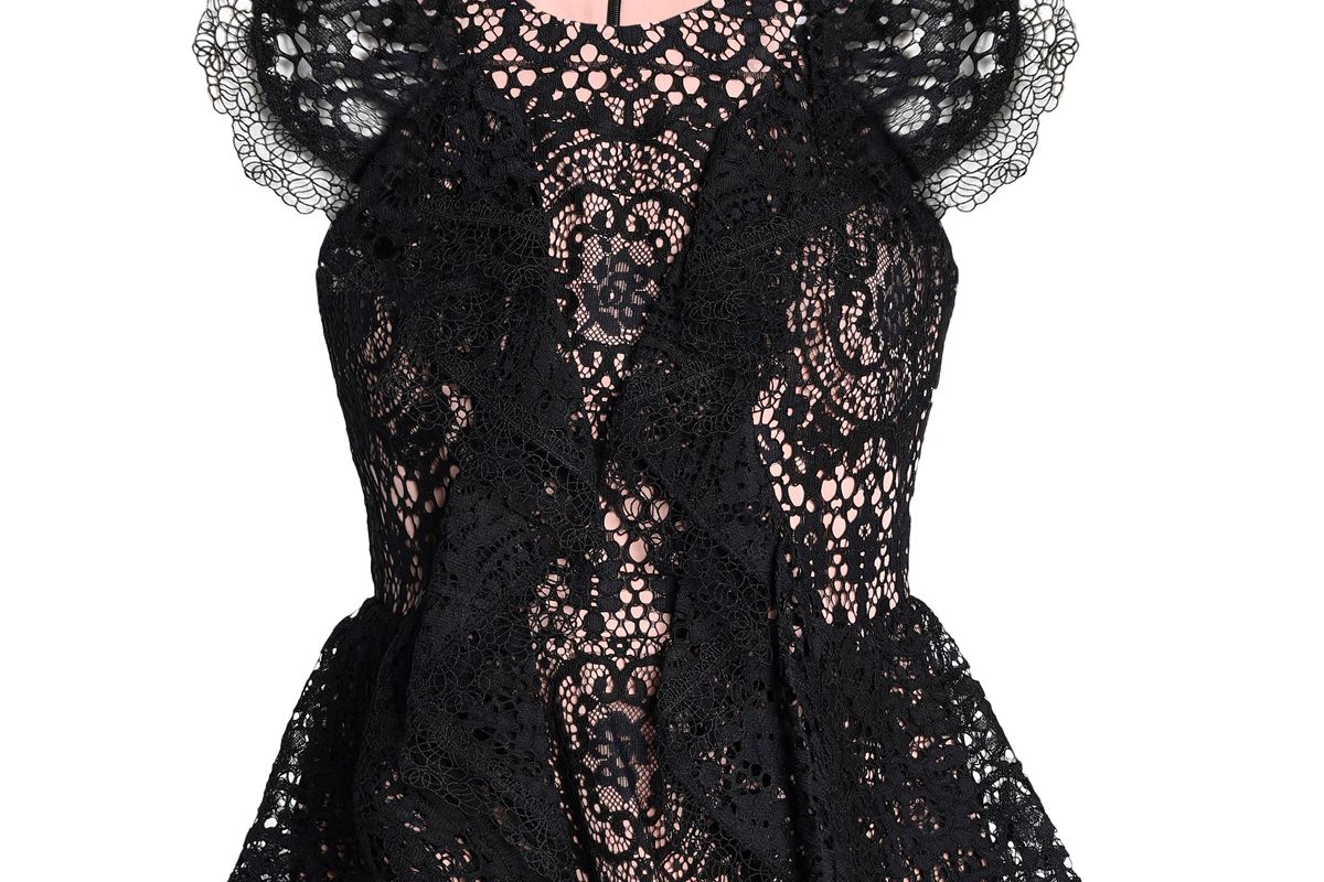 alexis ruffled corded lace peplum top