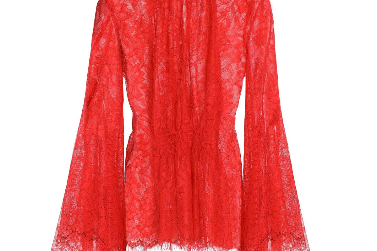 alice mccall love myself shirred lace blouse