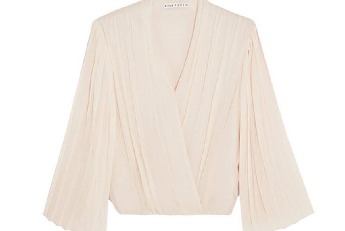 Axel Wrap-effect Pleated Silk-georgette Blouse