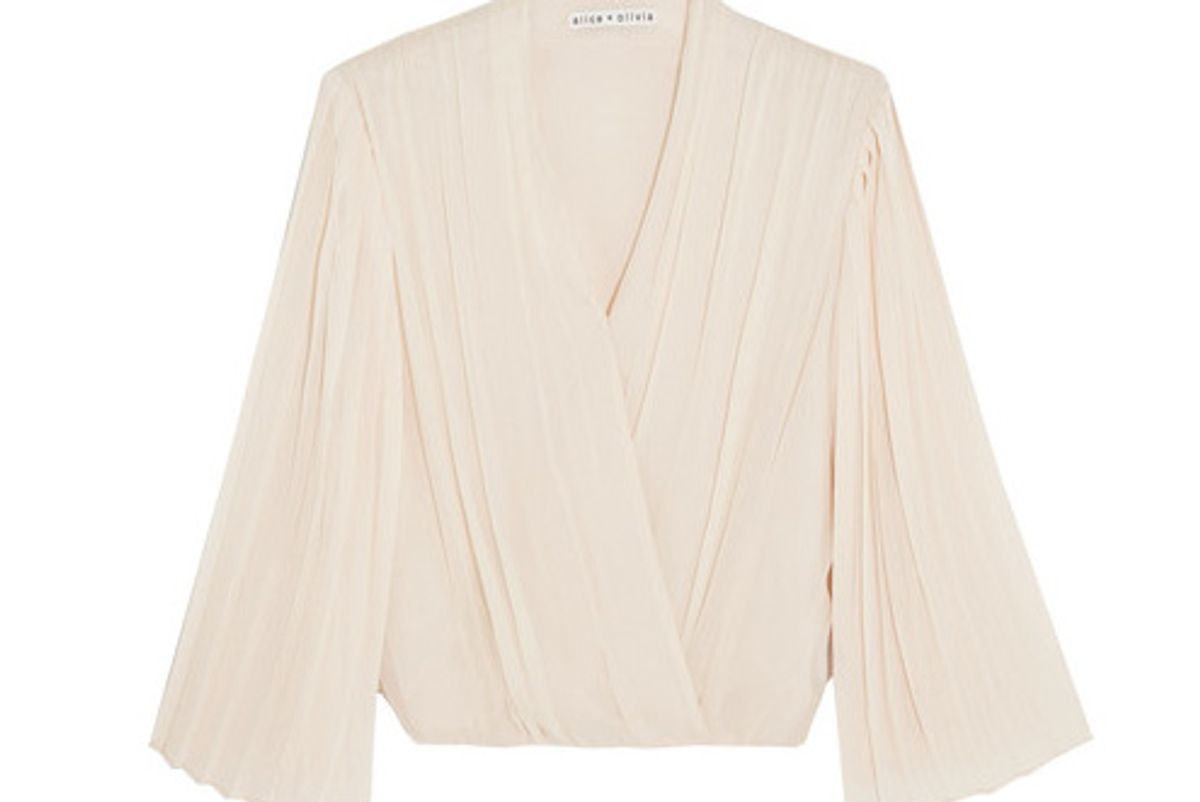 Axel Wrap-effect Pleated Silk-georgette Blouse