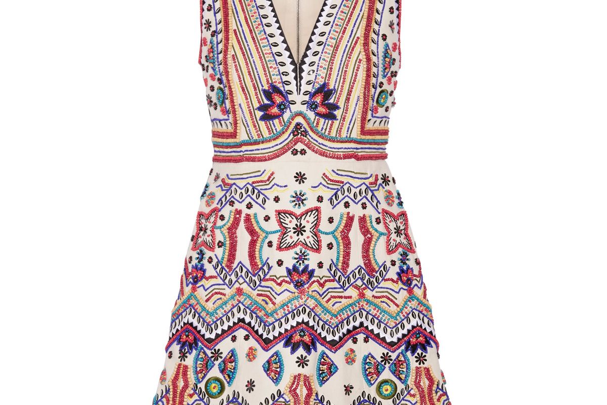 Patty Embellished Cotton-Canvas Mini Dress
