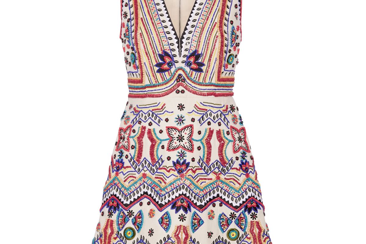 Patty Embellished Cotton-Canvas Mini Dress
