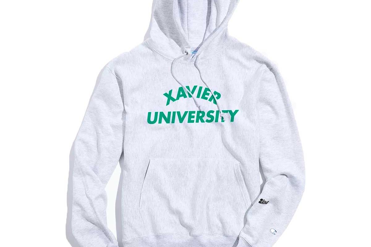 alife x champion xavier university hoodie sweatshirt