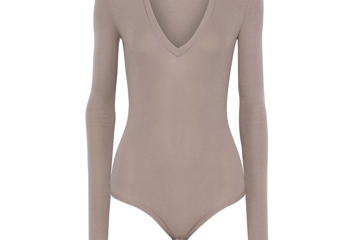 alix fulton ribbed modal thong bodysuit