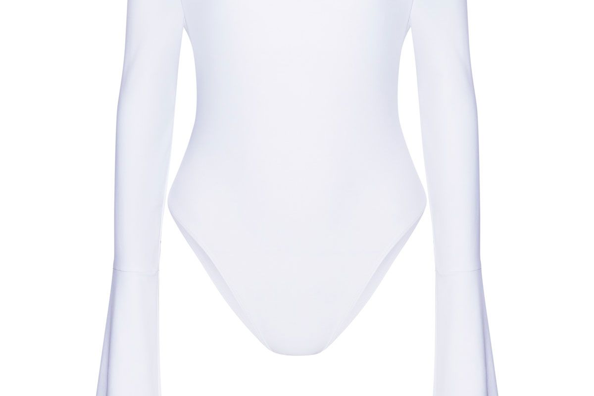 alix off the shoulder stretch jersey bodysuit