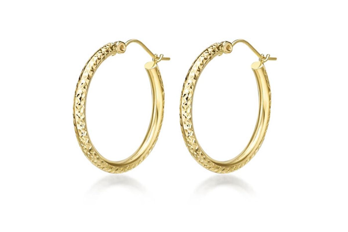 alkeme diamond cut hoop earrings