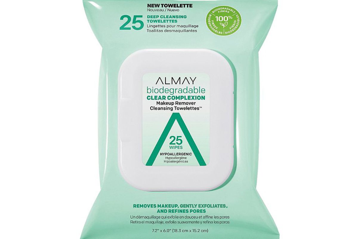 almay biodegradable clear complexion makeup remover cleansing towelettes