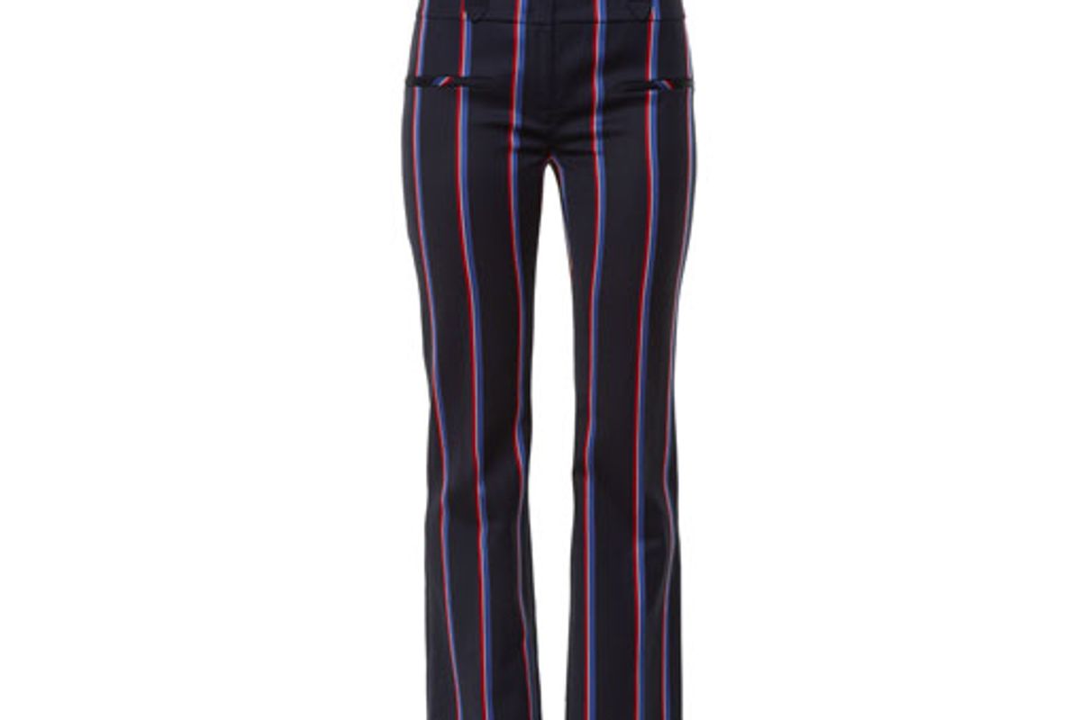 Serge Striped Wool-Blend Flared Trousers