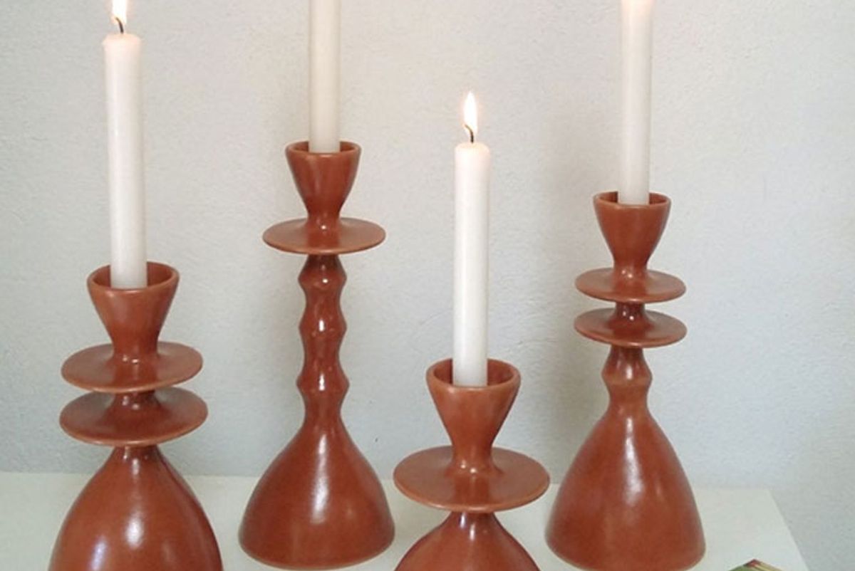 altuzarra x etsy limited edition cognac candlesticks