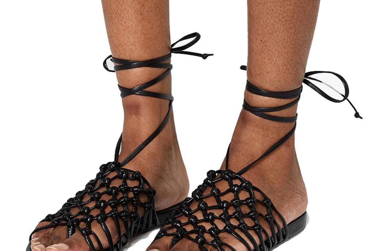 alumnae knotted ankle wrap sandals