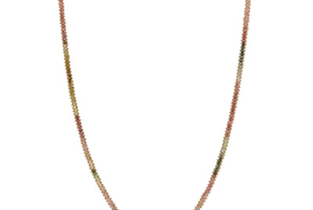 Textile Necklace Rainbow Tourmaline