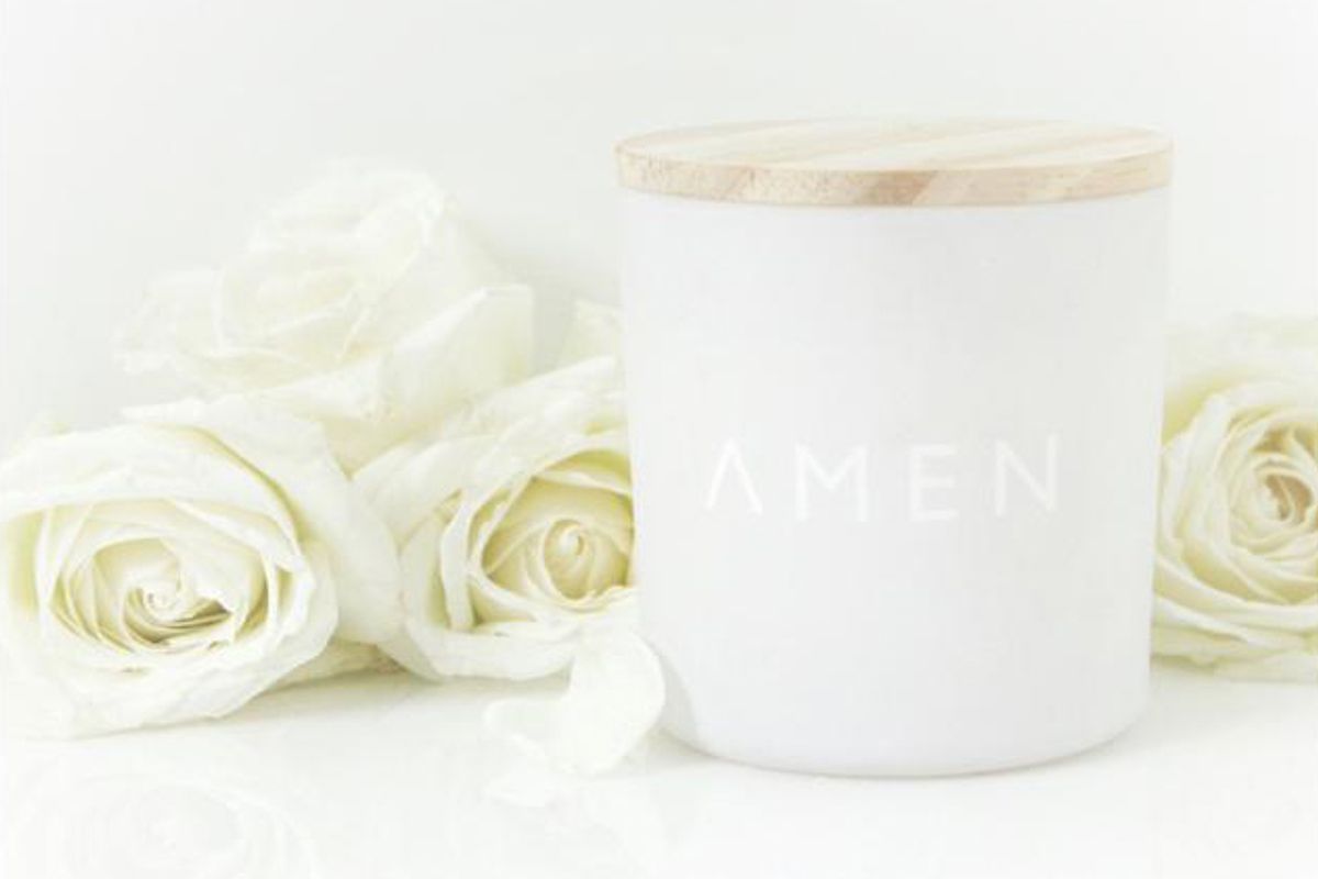 amen roses candle