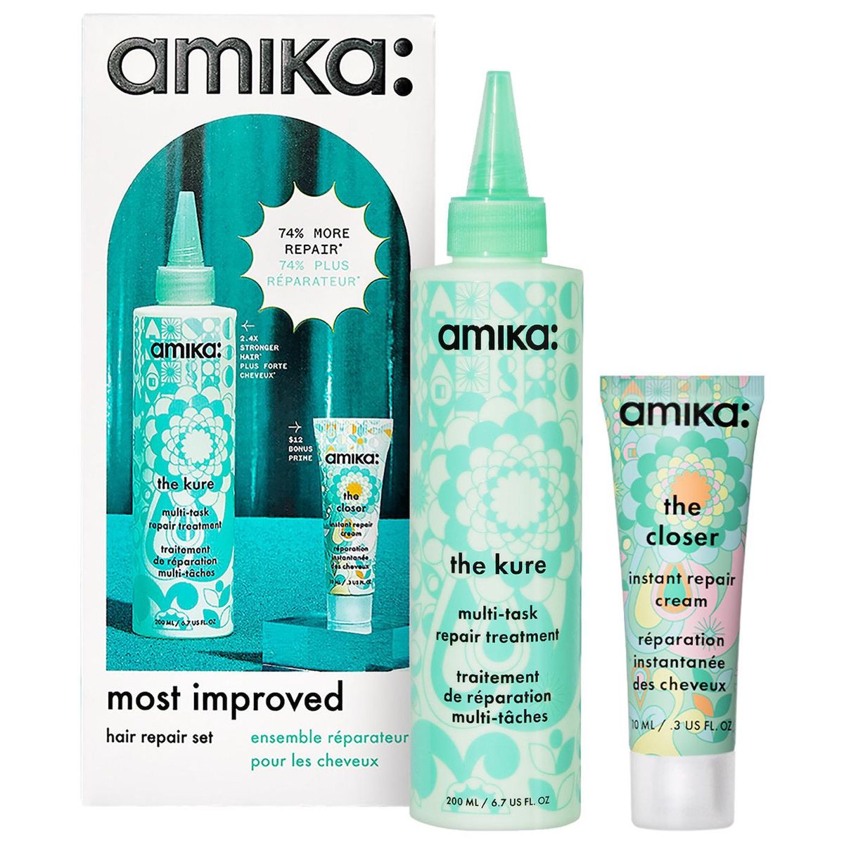 amika most improved the kure multi task treatment hair repair set