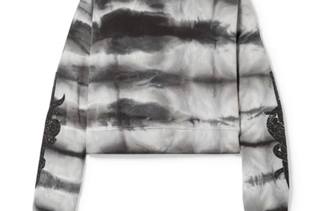 amiri embellished tie dyed cotton jersey sweatshirt