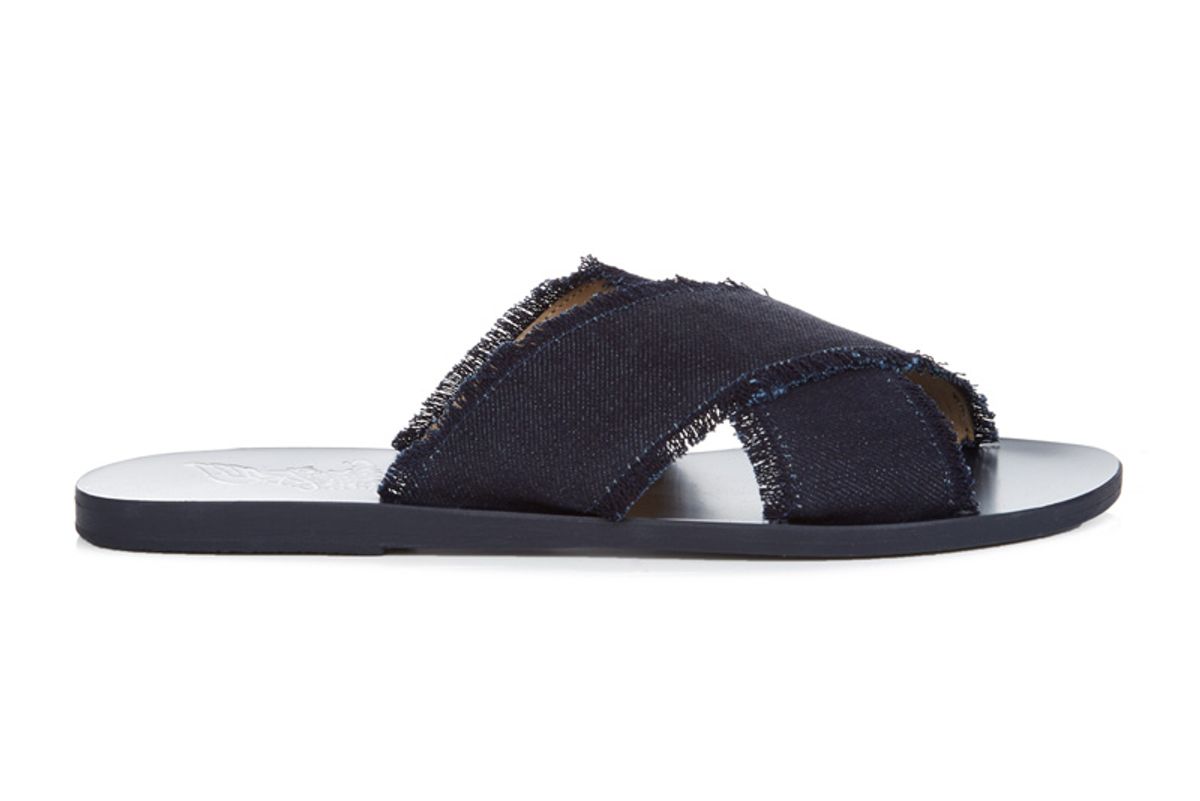 Thais Leather and Denim Sandals
