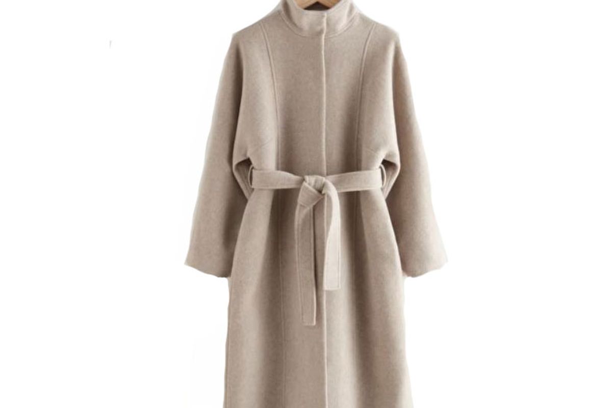 and other stories belted recycled wool coat