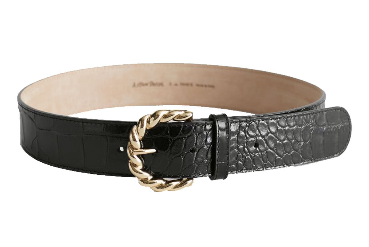 and other stories braid buckle croco leather belt