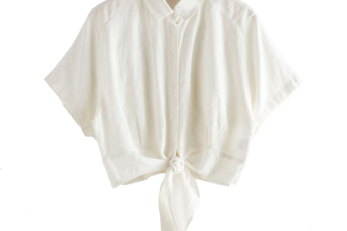 and other stories front tie linen blouse