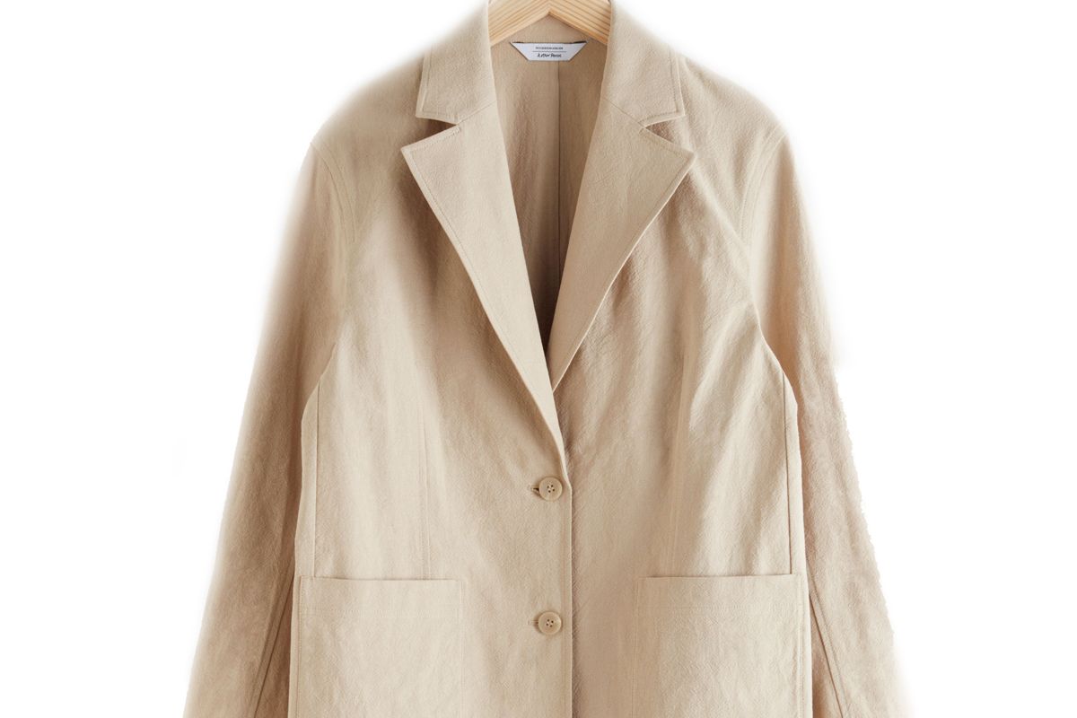 and other stories linen blend oversized blazer