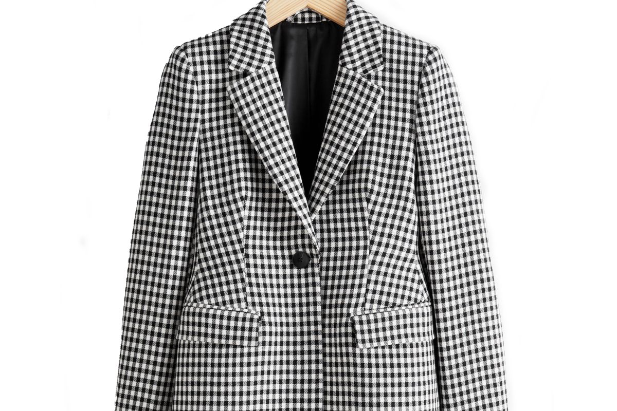 and other stories tailored gingham blazer