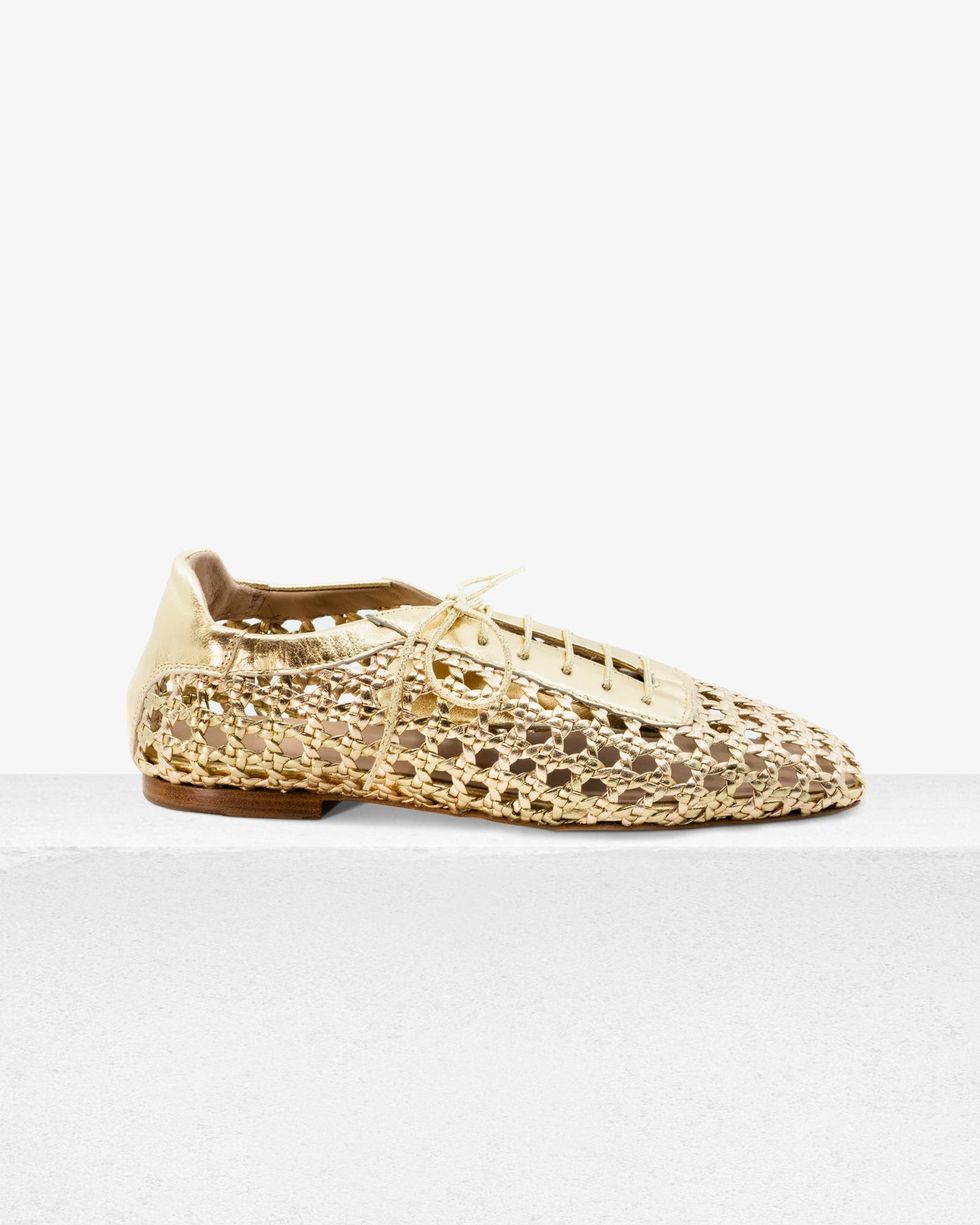 Andrea Gomez Antonia in Gold Leather