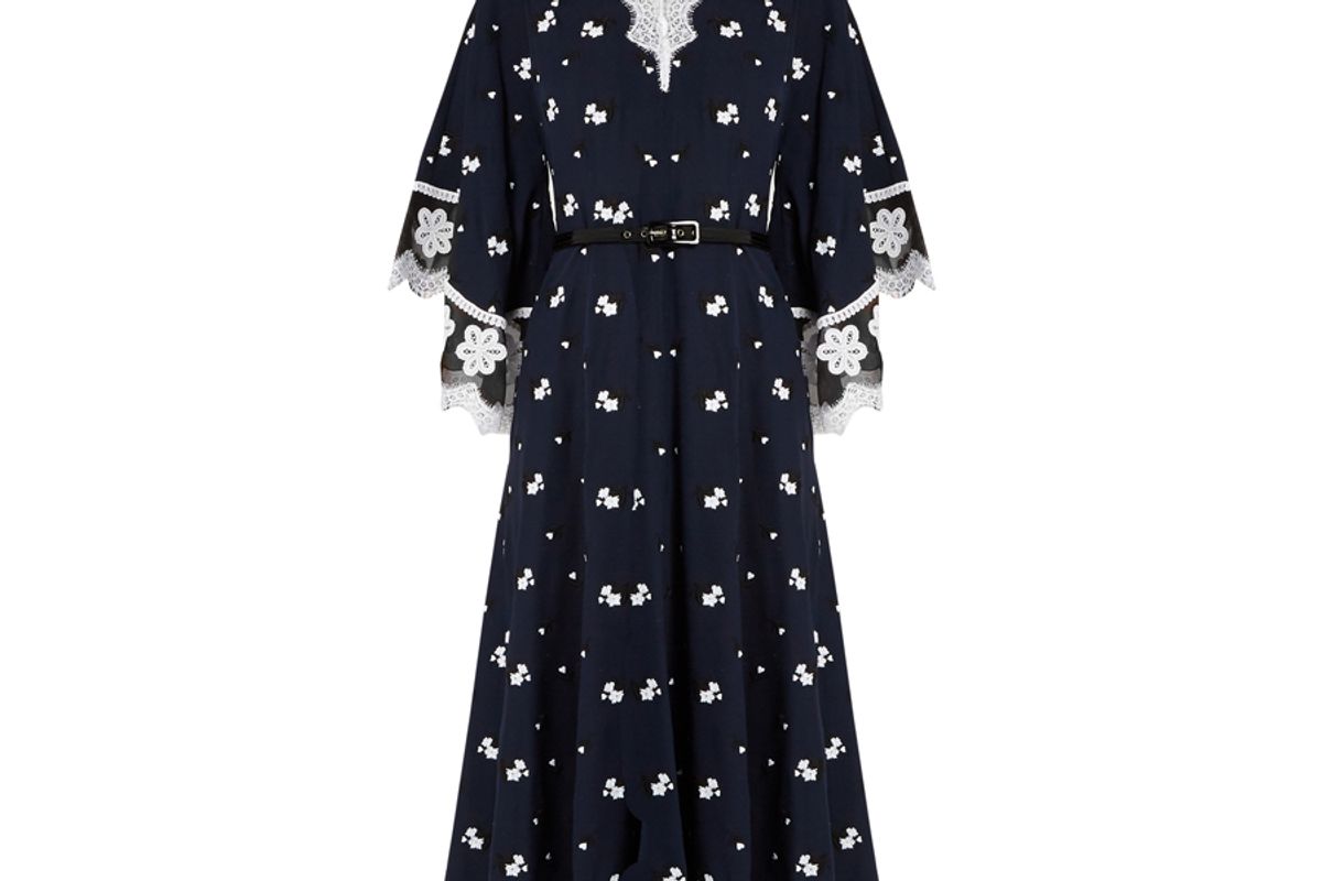 Floral-Embroidered Silk and Cotton-Blend Dress
