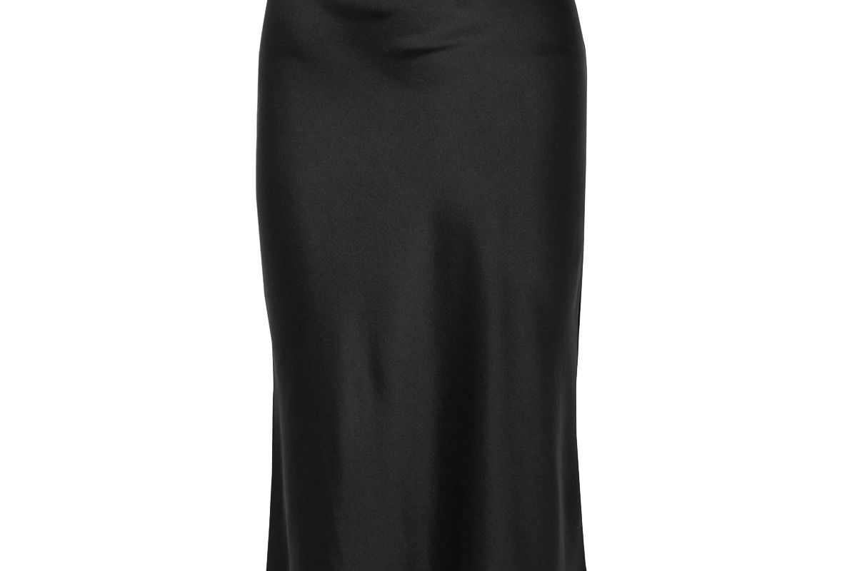 anine bing bar silk satin midi skirt