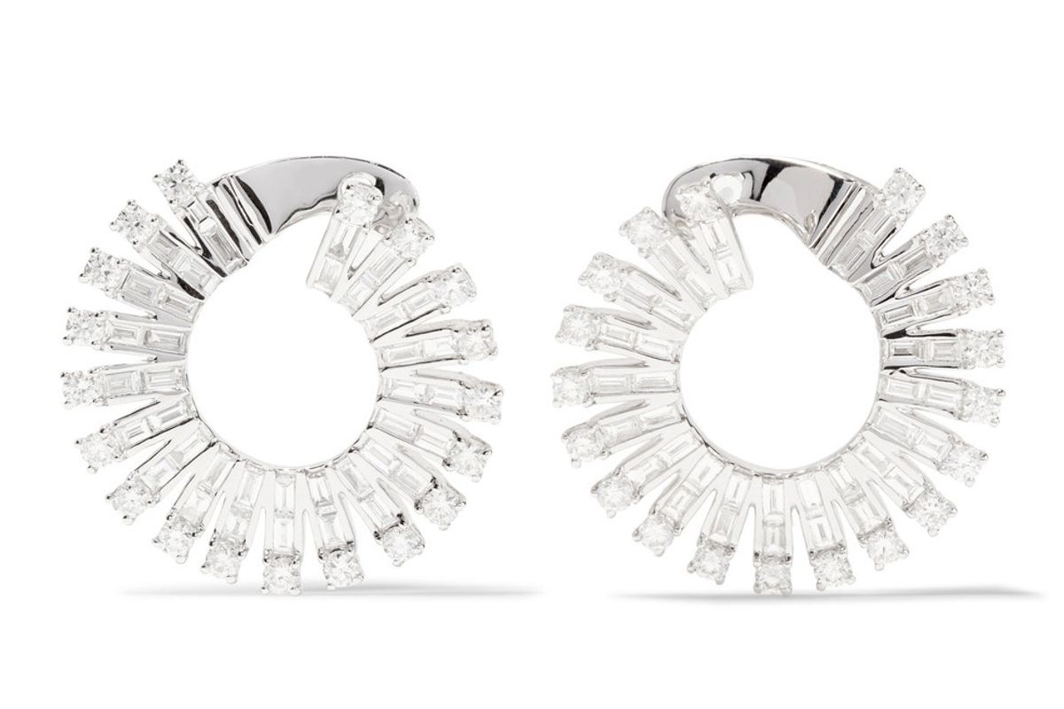 Ava 18-Karat White Gold Diamond Earrings