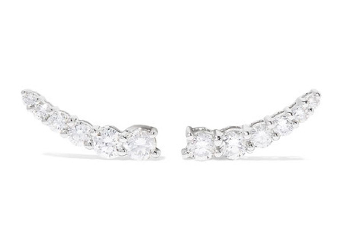 Floating 18-karat white gold diamond earrings