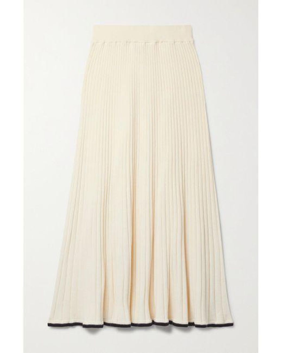 anna quan felicia ribbed cotton midi skirt