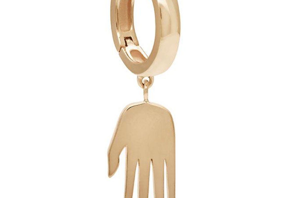 anna sheffield petit hand talisman hoop earring yellow gold