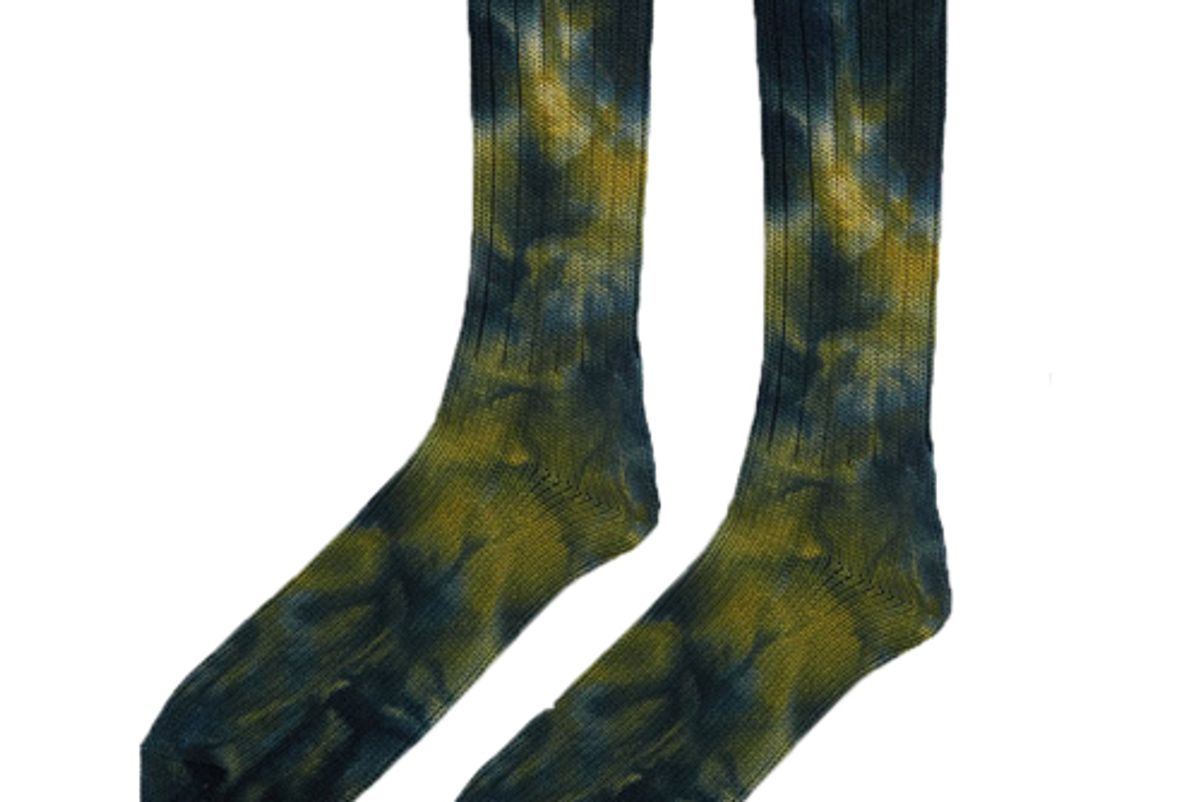 anonymous ism uneven dye sock in yellow