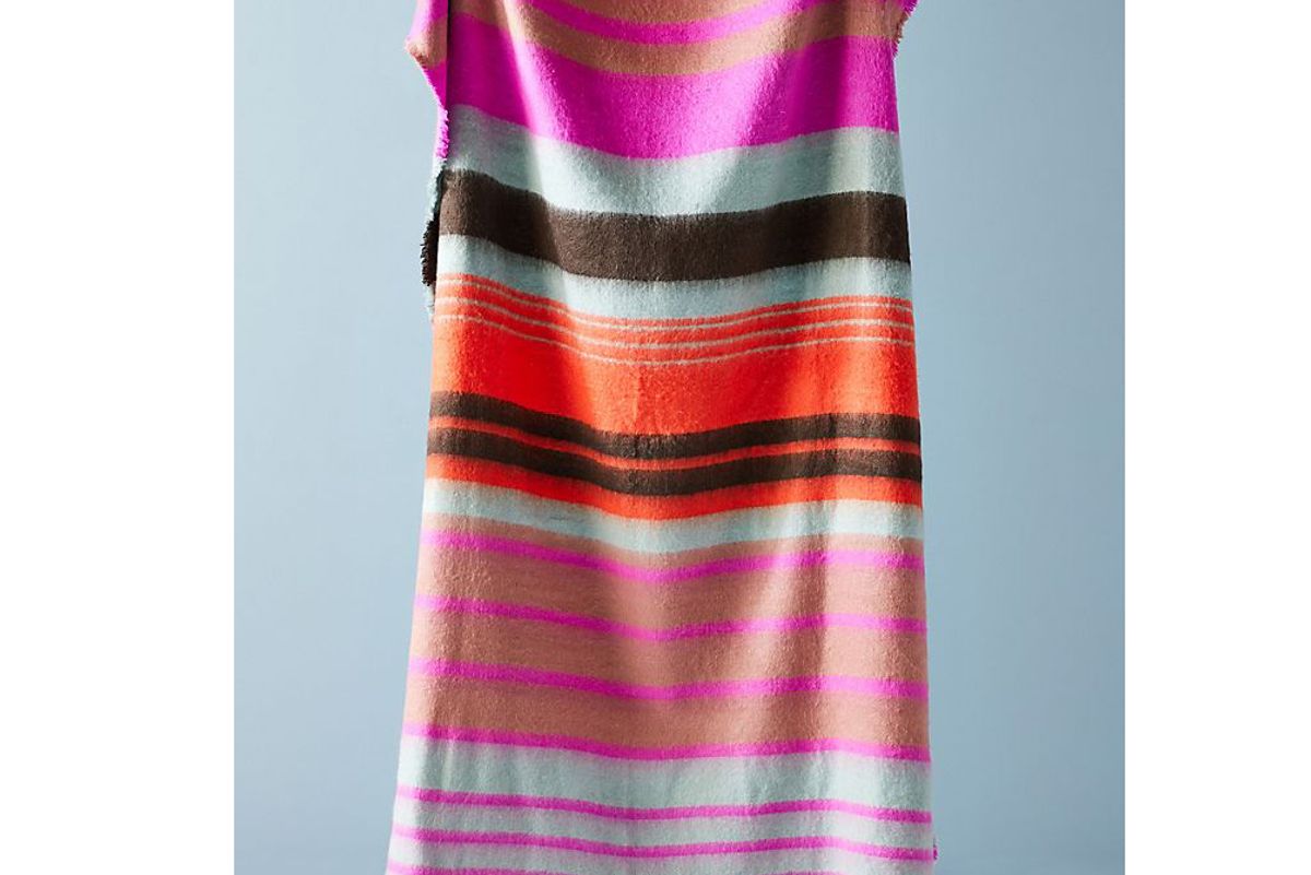 anthropologie bright stripe throw blanket