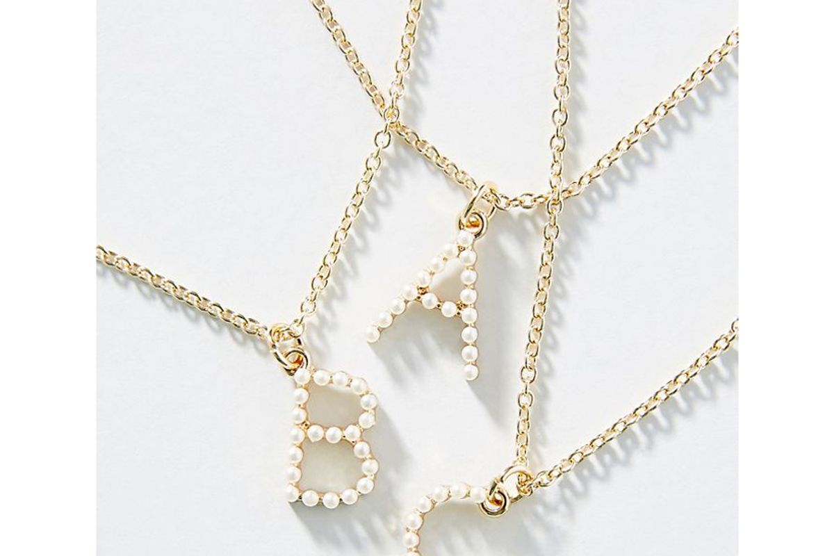 anthropologie petite monogram necklace