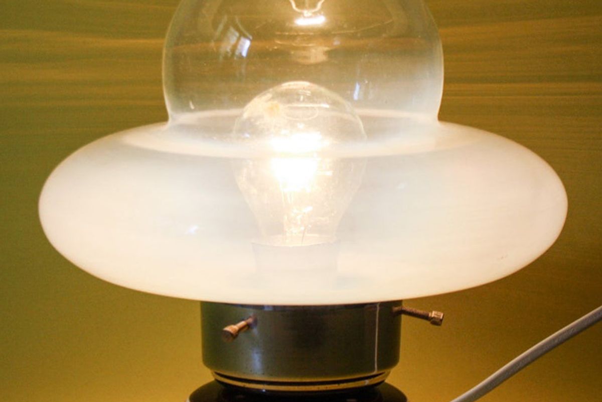 antikdesignit ufo table lamp in ceramic and glass chromed anni 70 vintage design space age mazzega murano english