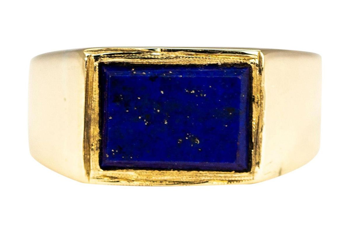 antique lapis lazuli and 9 carat gold signet ring