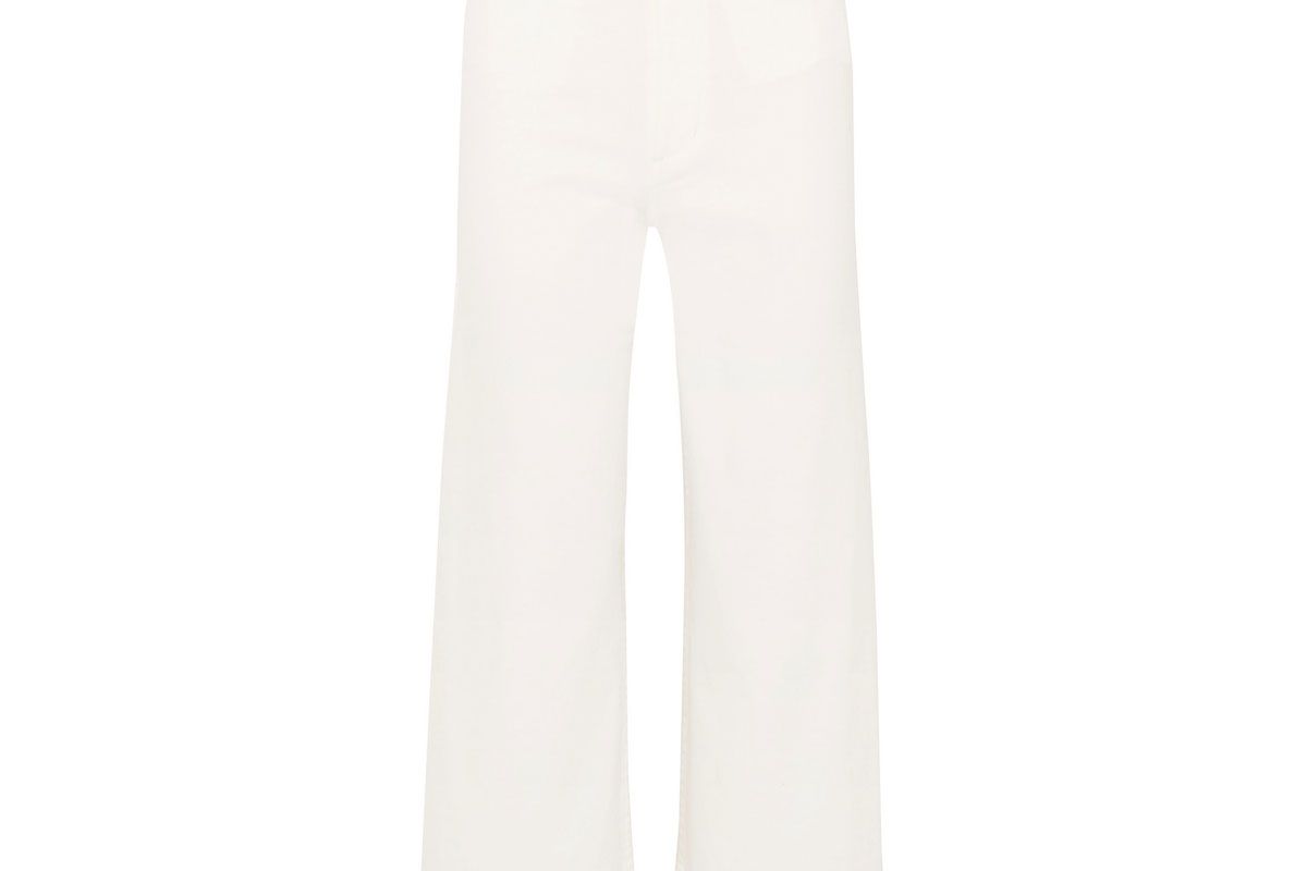 apiece apart merida cropped cotton blend twill wide leg pants
