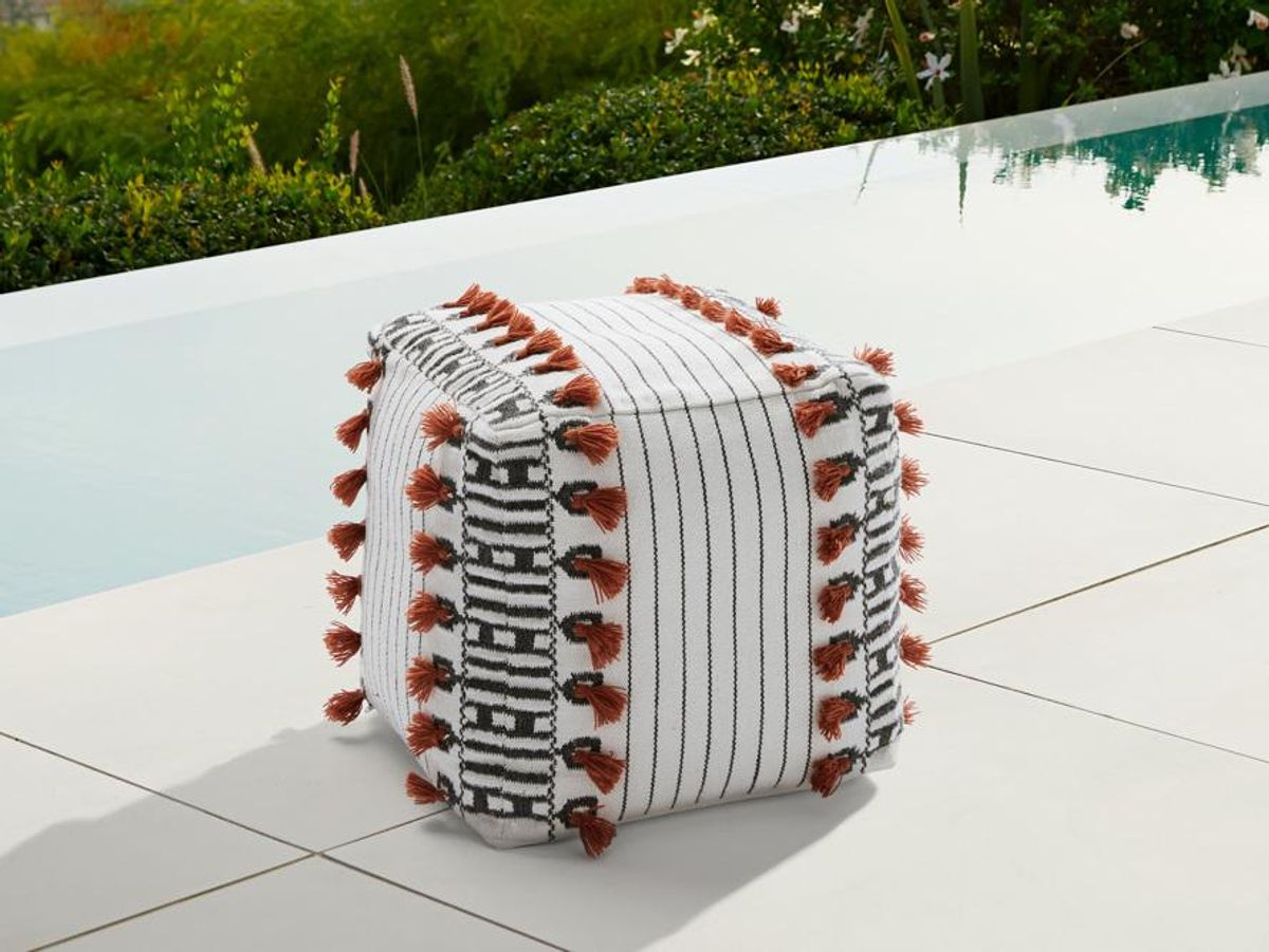 arhaus adelphi indoor outdoor pouf