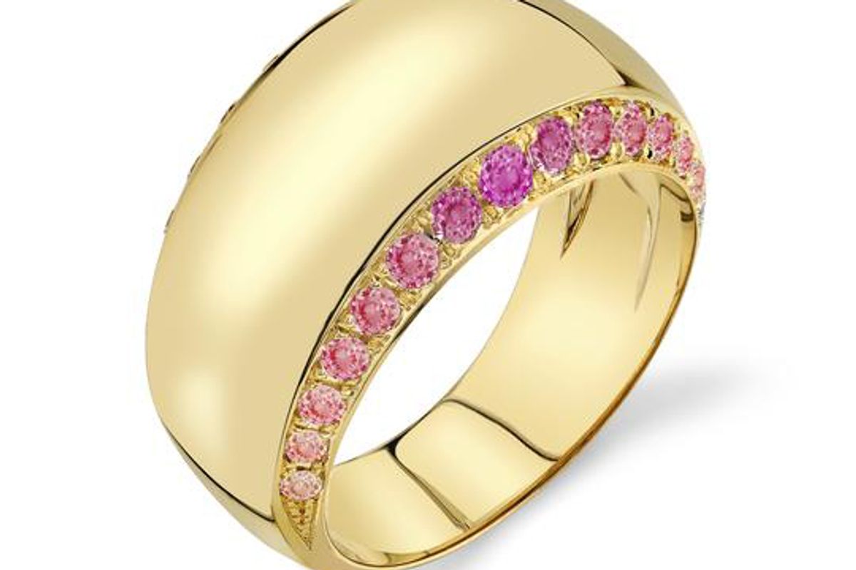 ark sunset gold sapphire infinity halo ring