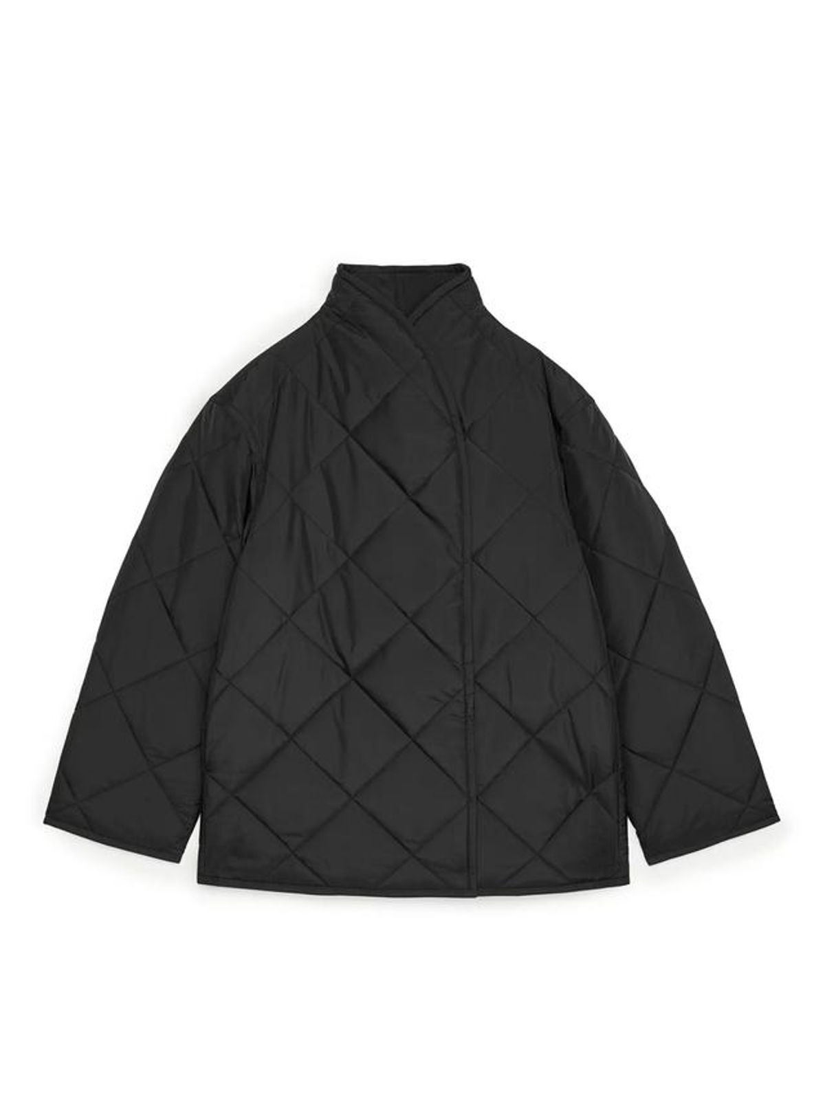 arket quilted shawl collar jacket