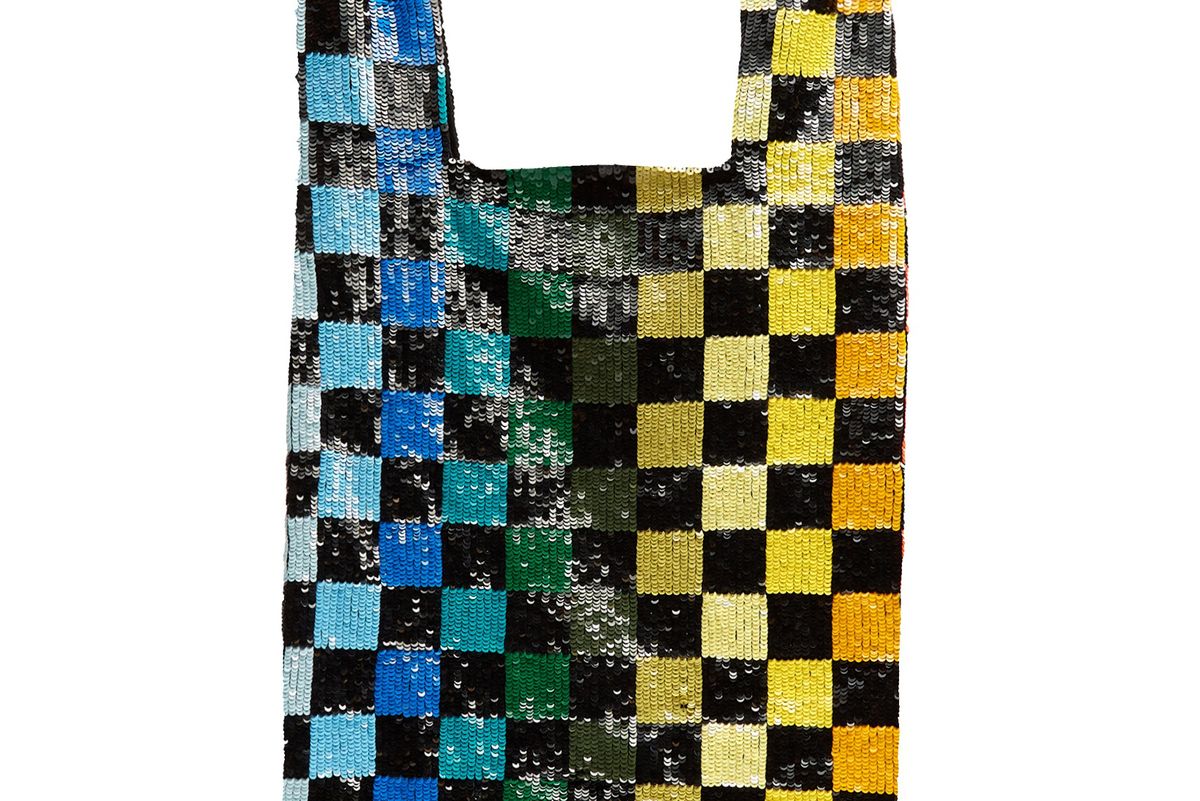 Checkerboard Sequin Embellished Bag