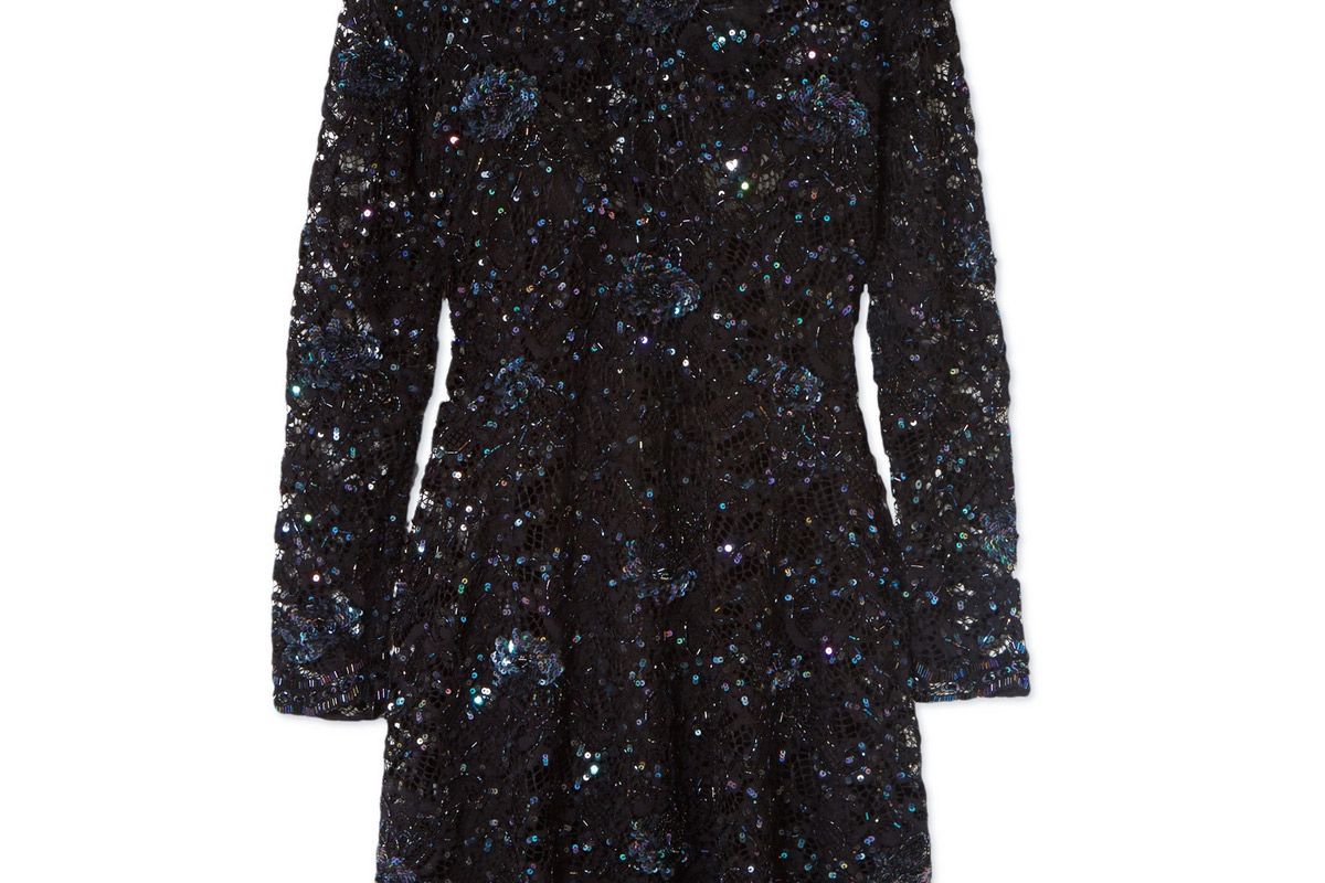 ashish wednesday embellished lace mini dress