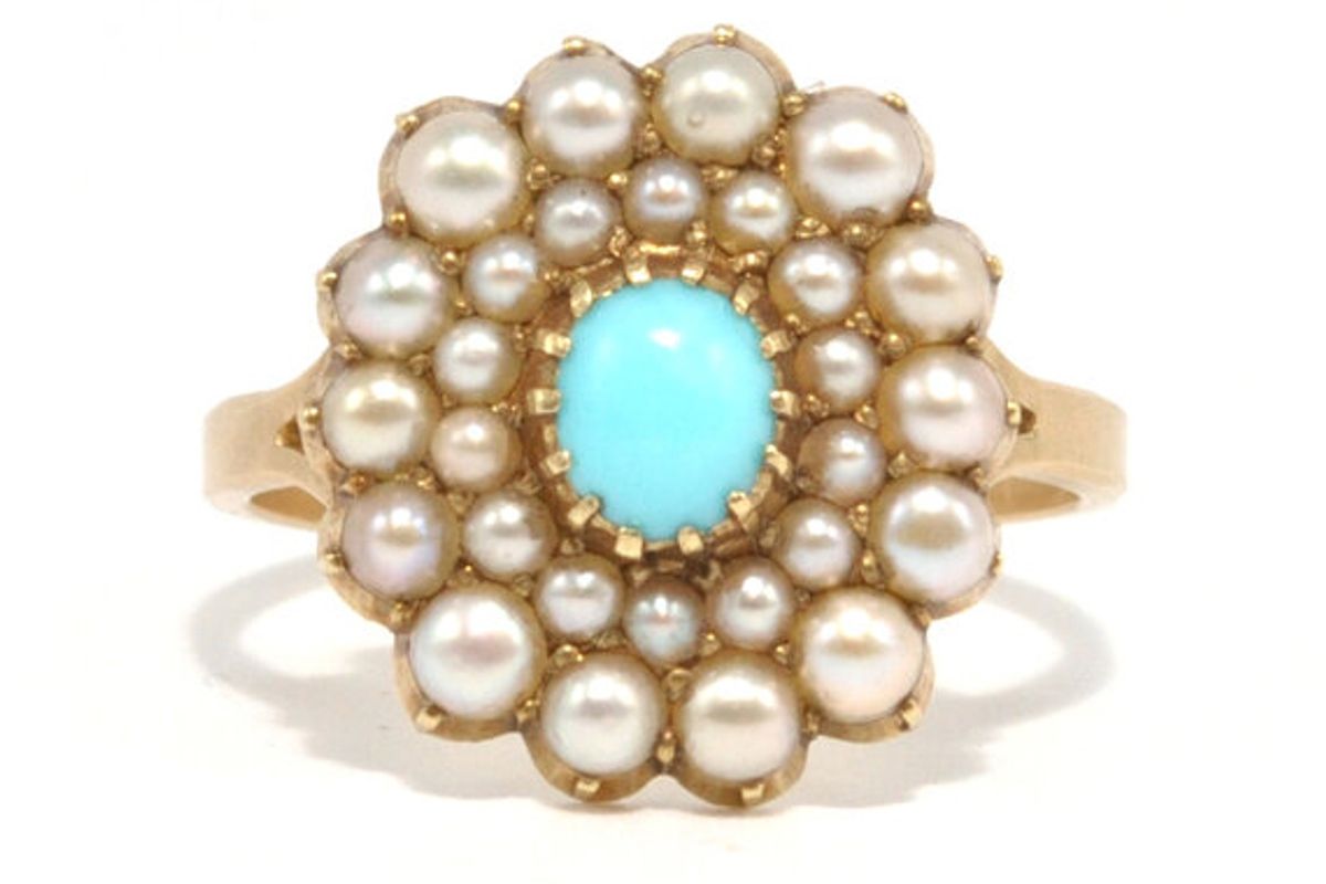 ashley zhang turquoise and split pearl ring