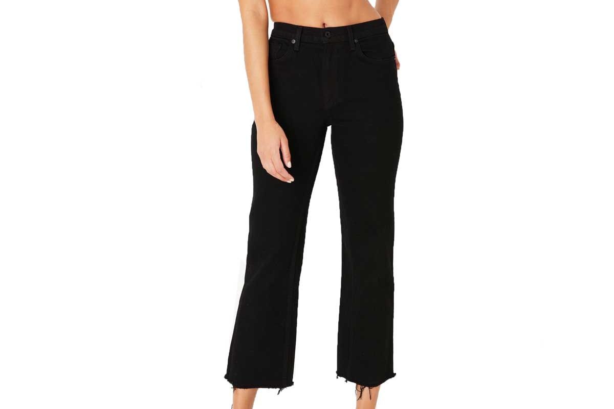 ask ny slim wide leg black resin