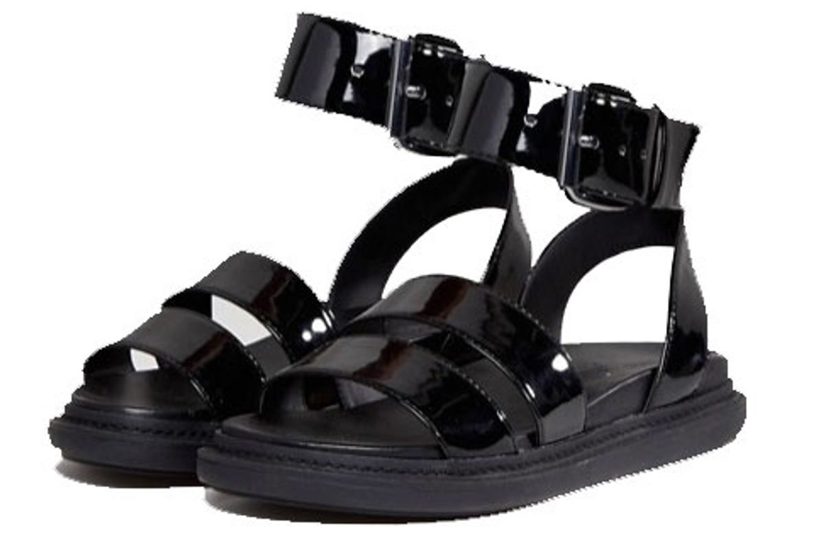 asos flock wide fit chunky flat sandals